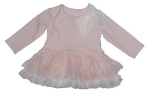 3-6 Months First Impressions Tutu Lace Ruffled Long Sleeve Pink Dress Top - Picture 1 of 9