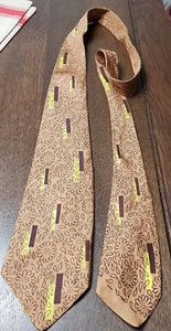 Moote's Silk Rockabilly Men's Brown Tie Neck Tie Movie TV Prop Clothing - Picture 1 of 5