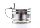 Antique Sterling Silver Mustard Pot Pierced Stokes & Ireland Ltd Chester 1912