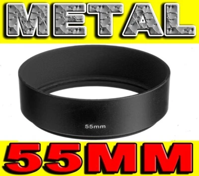 55MM PARALUCE METALLO LENS HOOD METAL STANDARD SCREW IN 55 MM STEEL TELEPHOTO - Imagen 1 de 4