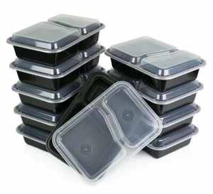 10 Stück Mahlzeit Vorbereitung Lebensmittel Behälter mit Deckel, Mikrowelle Kunststoff BPA frei 28oz - Bild 1 von 5