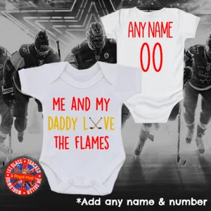 Mono Flames ""Me & My Daddy Love"" Abuelo Momia Personalizado Babygrow Regalo - Imagen 1 de 1