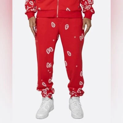 大号 EPTM 红色佩斯利慢跑裤新品 — 第 1/4 张图片
