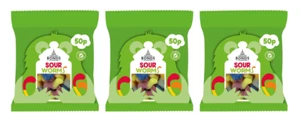 3X BONDS KIDS SOUR WORMS 50G - Picture 1 of 2