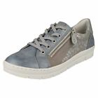 Ladies Remonte Stylish Pattern Detailed Wedge Heeled Trainers  D5821 