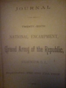 Journal Of The Twenty Sixth National Encampment GAR Washington DC 1892 - Picture 1 of 7