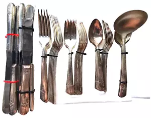 Vintage Wm.A. Rogers 1A PLUS ONEIDA LTD Silberbesteck La Rose 51-teiliges Set für 12 - Bild 1 von 13