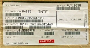Intel CM8066002402501 SR2J0 Xeon E5-2696V4 2.2GHz 150W Processor NEW CPU Only - Picture 1 of 1