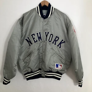 Vintage 80s Felco New York Yankees Satin Varsity Jacket Fits Like 2XL Union Quilted - Bild 1 von 15