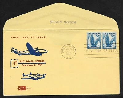 #C48 4c Eagle in Flight -Kolor Kover FDC Pair - Image 1 of 2