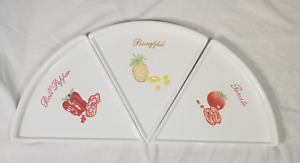Set of 3 Pottery Barn Pizza Buono Plates Pineapple, Bell Pepper, and Tomato
