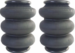 airmaxxx 2600 Triple Bellow Air Bags Pair 1/2"NPT Port Air Ride Suspension - Picture 1 of 24