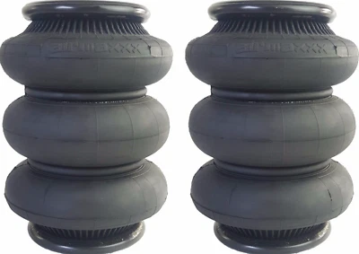 airmaxxx 2600 Triple Bellow Air Bags Pair 1/2"NPT Port Air Ride Suspension - Image 1 of 4