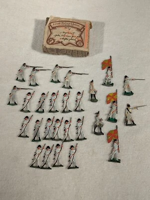 Antique Ernst HEINRICHSEN Nurnberg Soldier Flats ~ White Uniform Orange Trim - Image 1 of 4