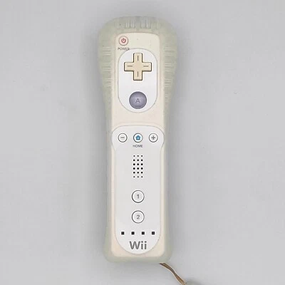 Wii Remote Controller White w/ Jacket, Strap 2010 Nintendo Genuine - Image 1 of 4