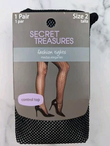 Secret Treasures Fischnetz Strumpfhose Schwarz Größe 2 Control Top - Bild 1 von 5