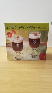 2 schöne Irish Coffee Gläser mit Stösseln - ungebraucht in Originalverpackung - Bild 1 von 4