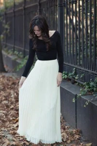KNT Kova & T Maxi Dress Women's Size L Brand New Pleated skirt Black White - Picture 1 of 12
