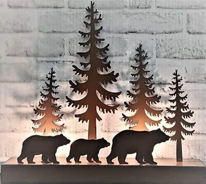 Rustic Metal Bear Nightlight – Forest Silhouette Lamp for Cabin & Lodge Decor - Picture 1 of 8