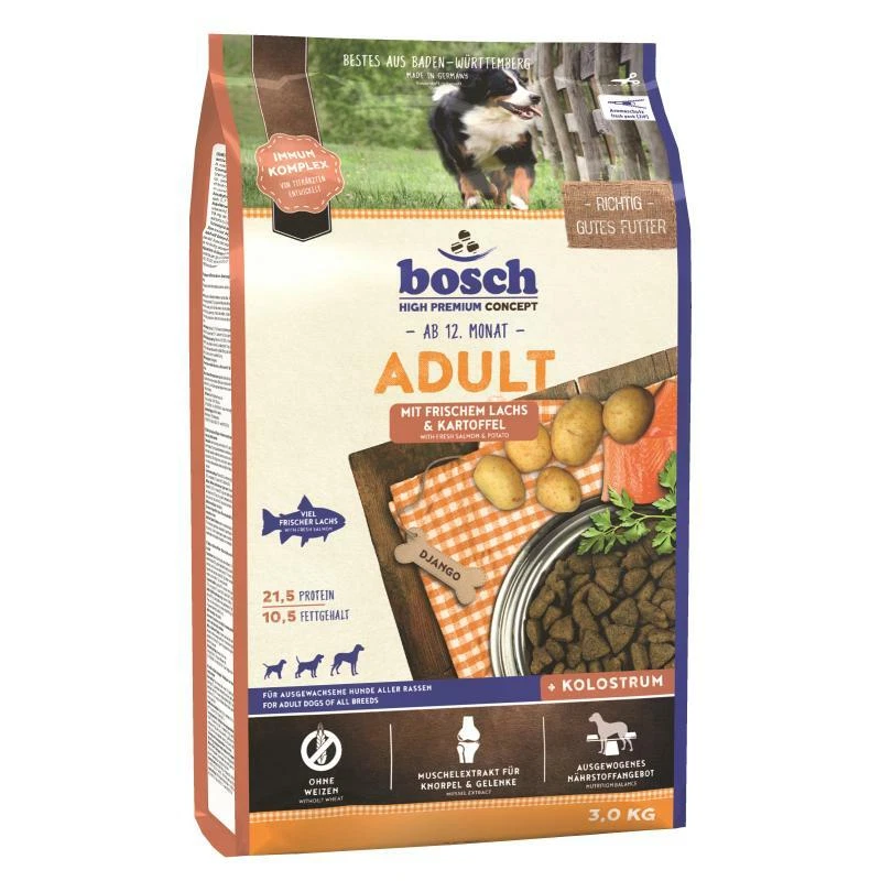 3kg BOSCH Adult mit frischem Lachs & Kartoffel Hundefutter Trockenfutter - Bild 1 von 1