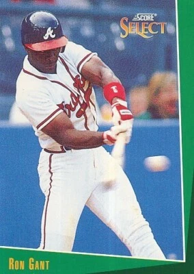 #133 ATLANTA BRAVES # RON GANT - LF # BASEBALL CARD SCORE SELECT MLB 1992 - Photo 1/2