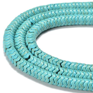 Turquoise Blue Howlite Interlocking Snake Beads 6mm 8mm 10mm 15.5" Strand - Picture 1 of 3