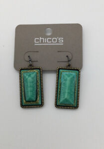 Chico's Emerald Green Stunning earrings NWTS