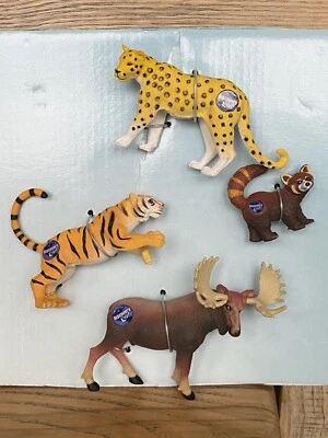 Moose PVC Figure Tiger Cheetah Racoon Cake topper Safari Jakks Discovery Kids - Image 1 of 4