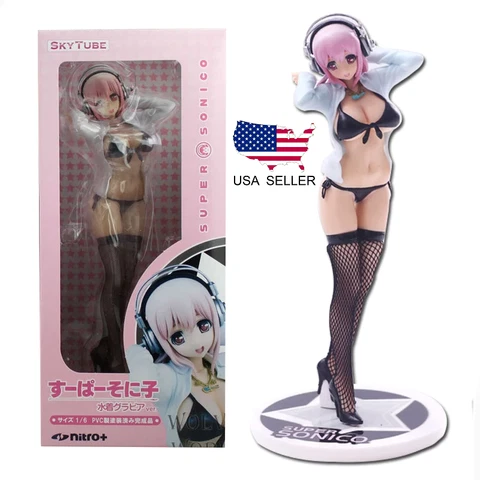 Super Sonico Anime Swimsuit Gravure Black 1/6 Figure SKYTUBE China Ver WITH BOX Cover