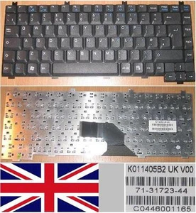 Keyboard qwerty UK Siemens Amilo L7300 V2010 Series, P/N: K011405B Black/Black - Picture 1 of 1