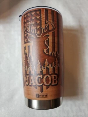 Jacob Rifle de Caza Ciervo Grano Madera ACERO INOXIDABLE Vaso Foto 1 de 4