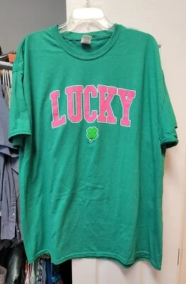 CAMISETA TRÉBOL VERDE ROSA DE LA SUERTE DÍA DE SAN PATRICIO DÍA DE LA EMPANADA 2XL Foto 1 de 4