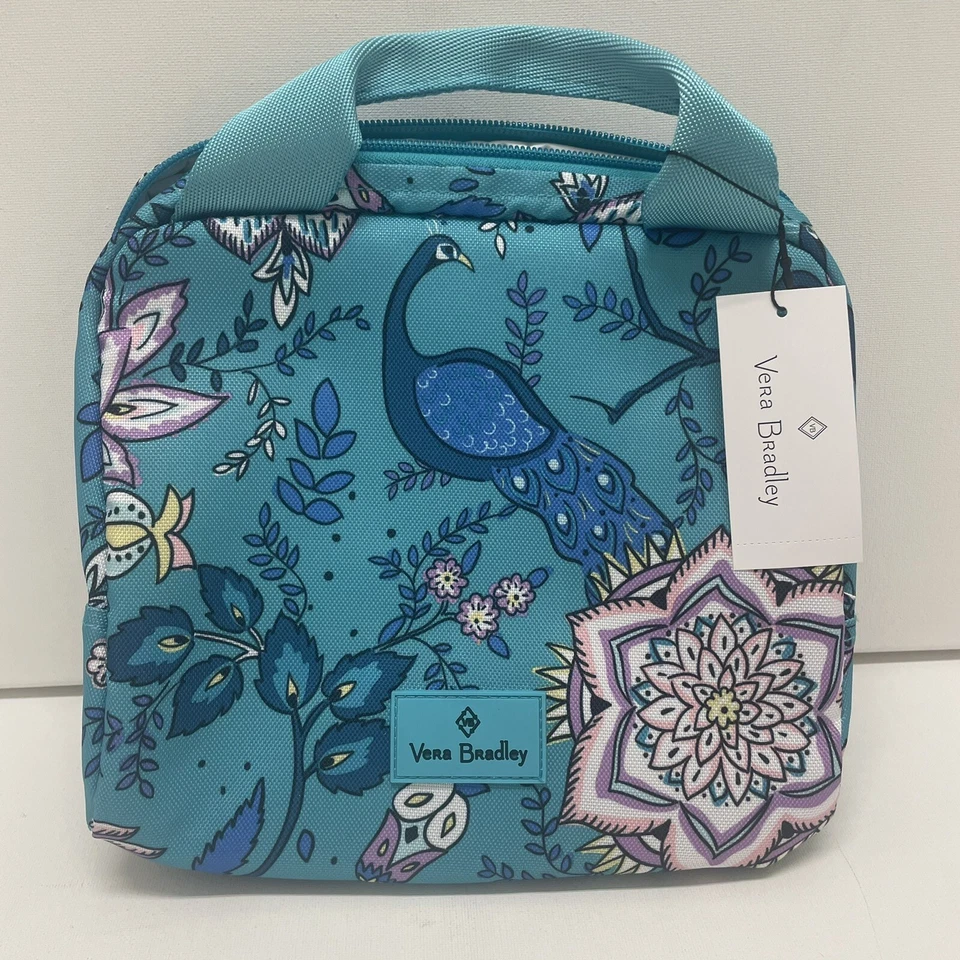 Bolsa refrigeradora de almuerzo Vera Bradley aligerada en jardín pavo real nueva con etiquetas Foto 1 de 1
