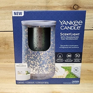 Yankee Candle Scent Light Cordless Aroma Diffuser Kit w CLEAN COTTON Refill NEW - Picture 1 of 6