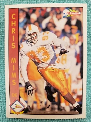 1992 PACIFIC CHRIS MIMS ROOKIE PRO PROSPECT #649 SAN DIEGO CHARGERS RC  - Image 1 of 4