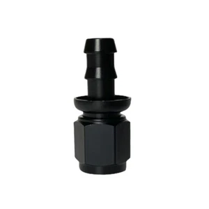 6AN AN6 Female To 3/8” straight Push On Barb Hose Adapter Swivel Fitting Black - Picture 1 of 3