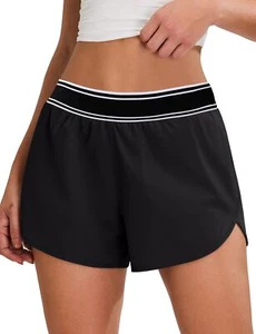 Women's High Waisted Running Shorts Quick Dry Lined Athletic Workout Shorts w... - Picture 1 of 6