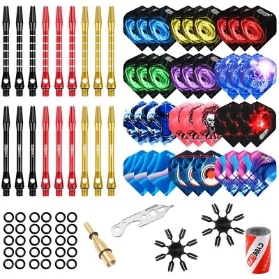 Cyeelife Dart Accessories kit , 36 Dart Flights+18 Dart Shafts+Sharpener+Tools - Image 1 of 4