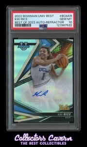 2022 Bowman University Best Auto Refractor #BOAKR Kiki Rice PSA 10 (GEM MINT) - Picture 1 of 2