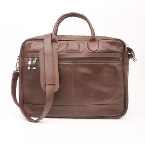 Laptoptasche aus braunem Leder im Vintage-Stil | Büro-Chefentasche - Bild 1 von 7