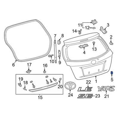 For Toyota 4Runner 2014-2024 Toyota 7512930010 Liftgate Insulator Foto 1 de 4