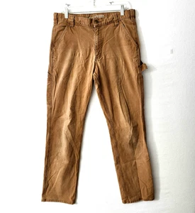 Carhartt Pants Mens 33x34 (32x32) Brown Rugged Flex Duck Relaxed Fit BN3279 - Picture 1 of 6