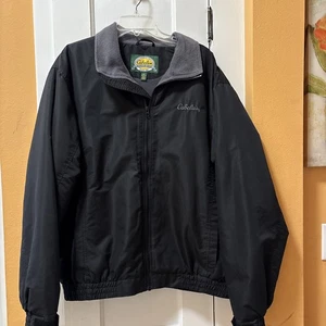 Cabelas Herren L schwarz Fleece gefüttert Full Zip Jacke warm Outdoor Taschen - Bild 1 von 11