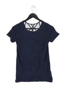 Boden Women's Top UK 8 Blue 100% Linen Short Sleeve Crew Neck Basic - Picture 1 of 6