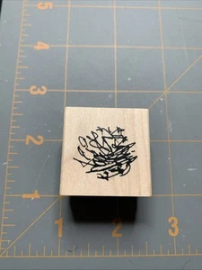 Judith- Wood Rubber Stamp Nest Bush Foliage Texture - Picture 1 of 6