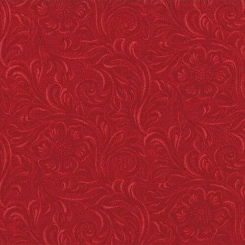 Western Basics from Moda Fabrics Tooled leather Red 11216 11 . 100% Cotton - Image 1 of 1