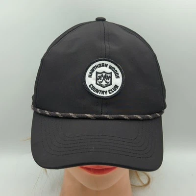 Hawthorn Woods Country Club Golf Hat Black Rope Cap Imperial OSFA Adjustable - Image 1 of 4