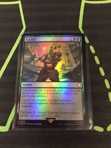 MTG Magic The Gathering V.a.t.s Foil Black Instant Fallout Commander - Picture 1 of 1