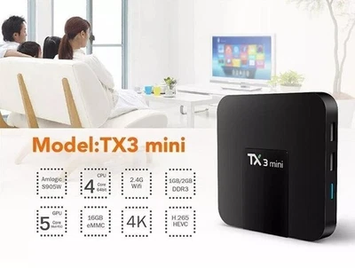 TX3 Mini Android 10 TV Box 2GB RAM 16GB ROM Quad Core SMART TV Media Player - Bild 1 von 4