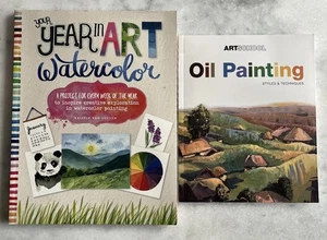 Painting Book Lot: Your Year in Art: Watercolor, Oil Painting Art School, OOP - Picture 1 of 10